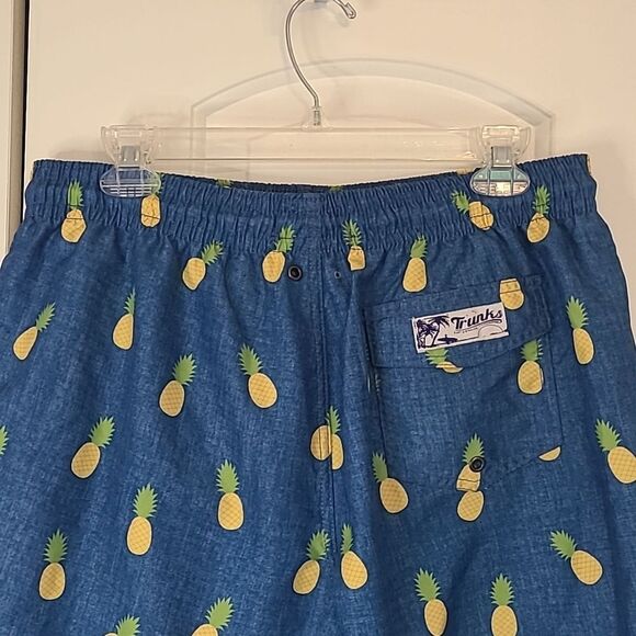 Trunks Surf & Swim Co Blue Pineapple Mens Sano Swim Shorts Size L - Picture 4 of 10